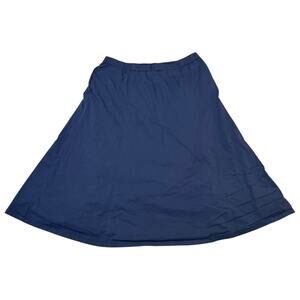 Jason Wu Skirt A-Line Pull On Elastic Waist Cotton Lined Pockets Blue Size 1X